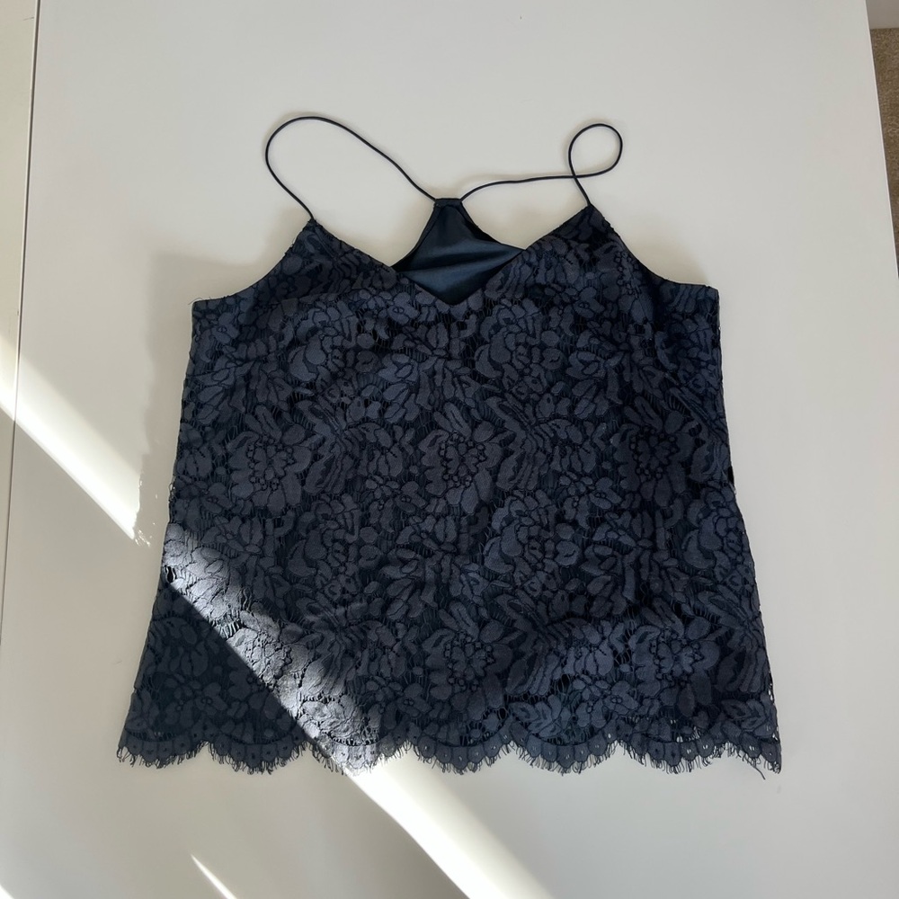 Jcrew dark charcoal lace camisole